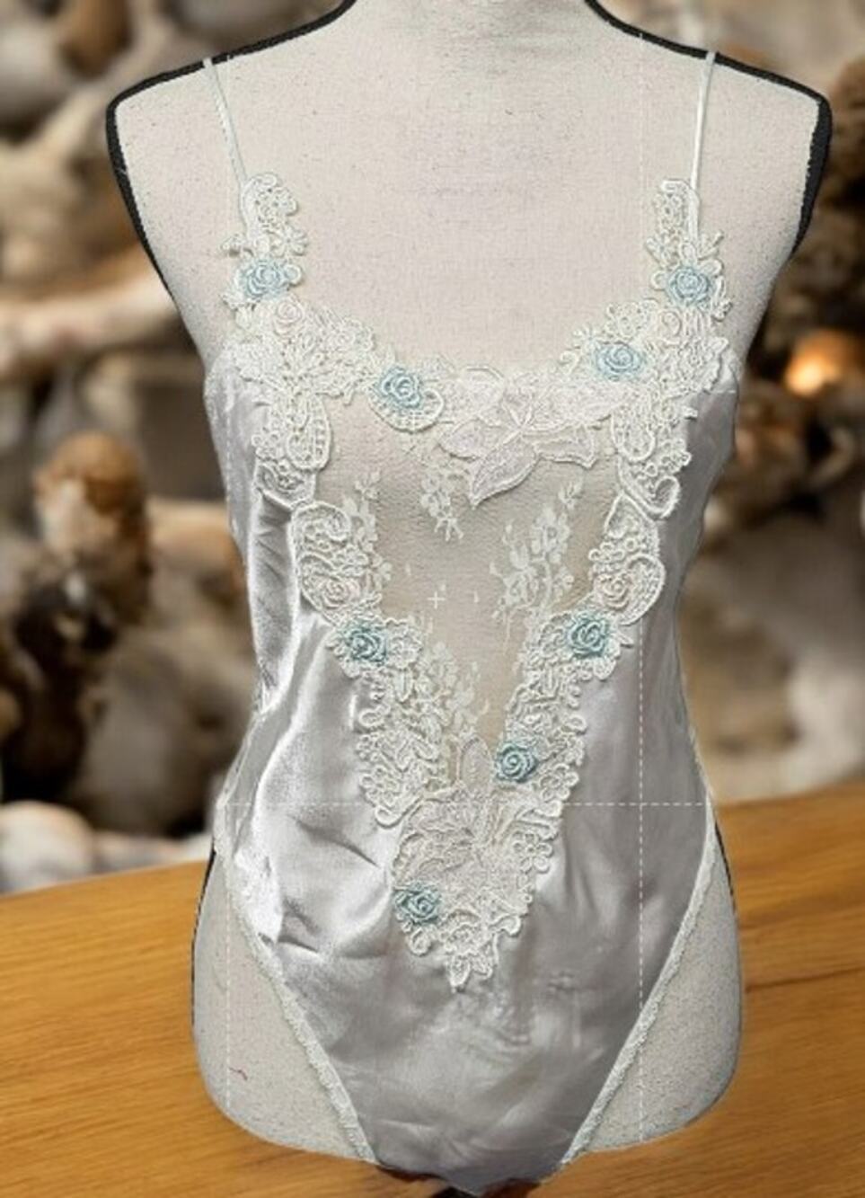 Vintage VICTORIAS SECRET GOLD LABEL 1990's Lingerie WEDDING TEDDY Bridal Small
